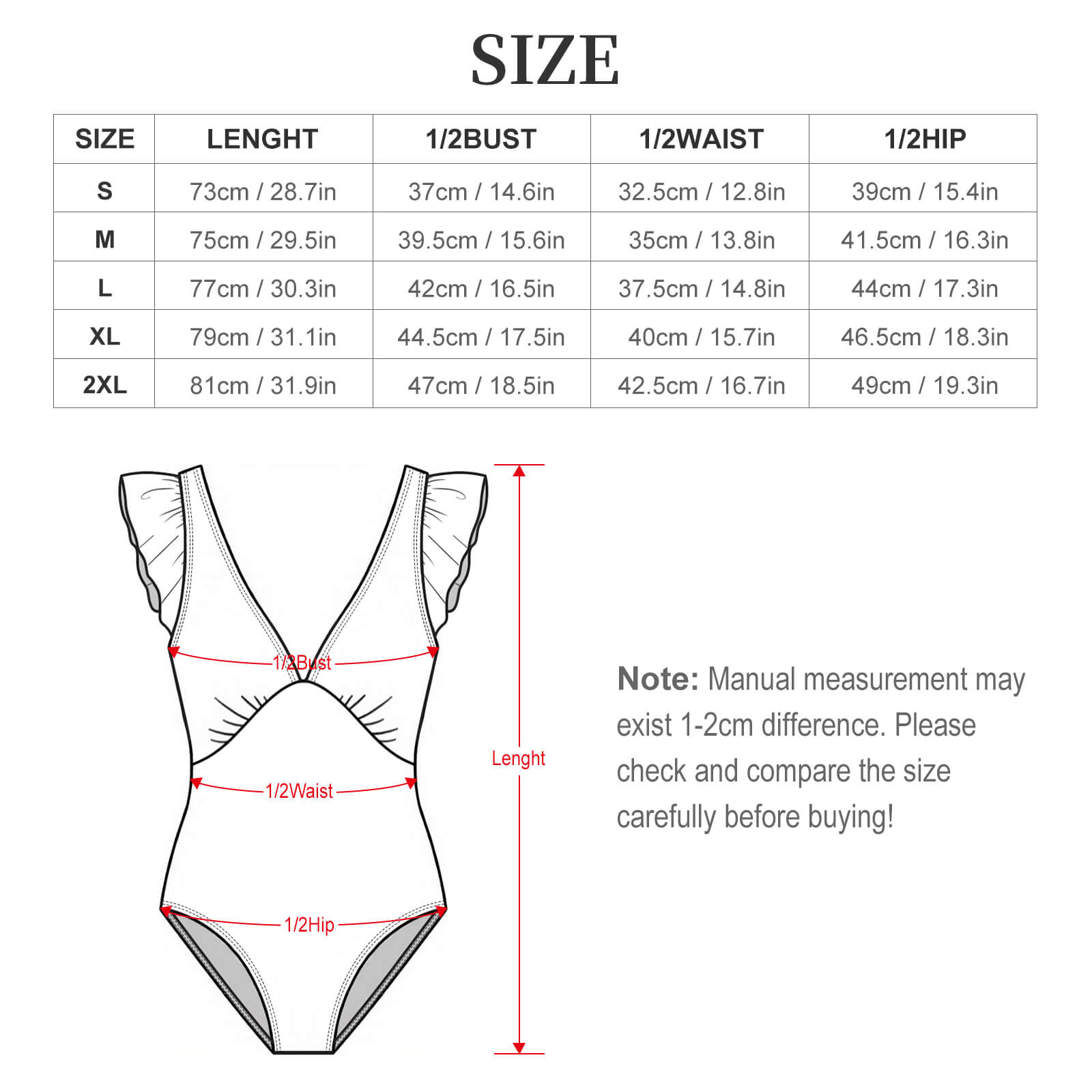 Custom Specialized Women's Ruffle Sleeve V-Neck One-Piece Swimsuit