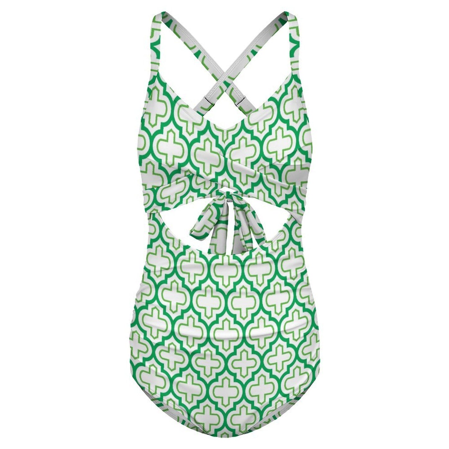 Women's Cross-Back Cutout One-Piece Swimsuit