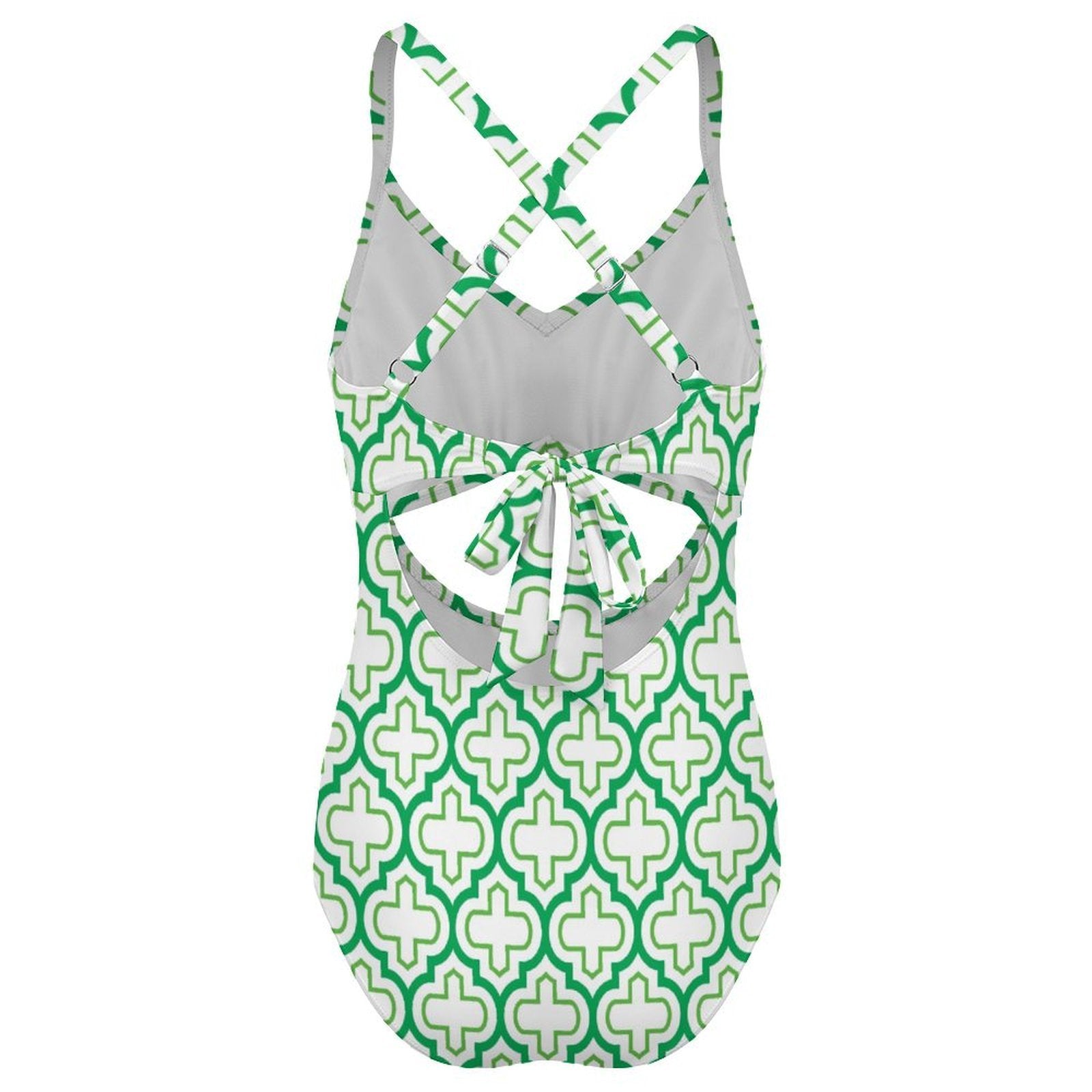 Women's Cross-Back Cutout One-Piece Swimsuit