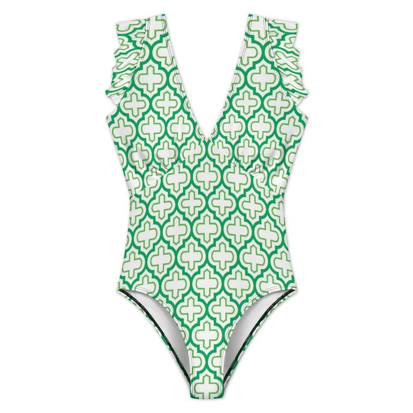 Aurea Ruffle Sleeve V-Neck One-Piece Swimsuit4