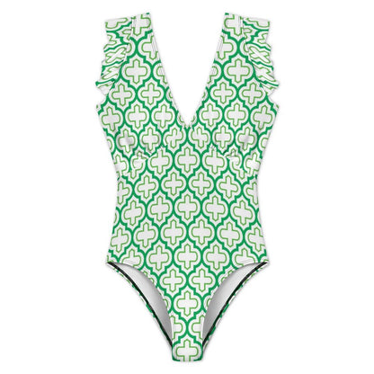 Aurea Ruffle Sleeve V-Neck One-Piece Swimsuit4