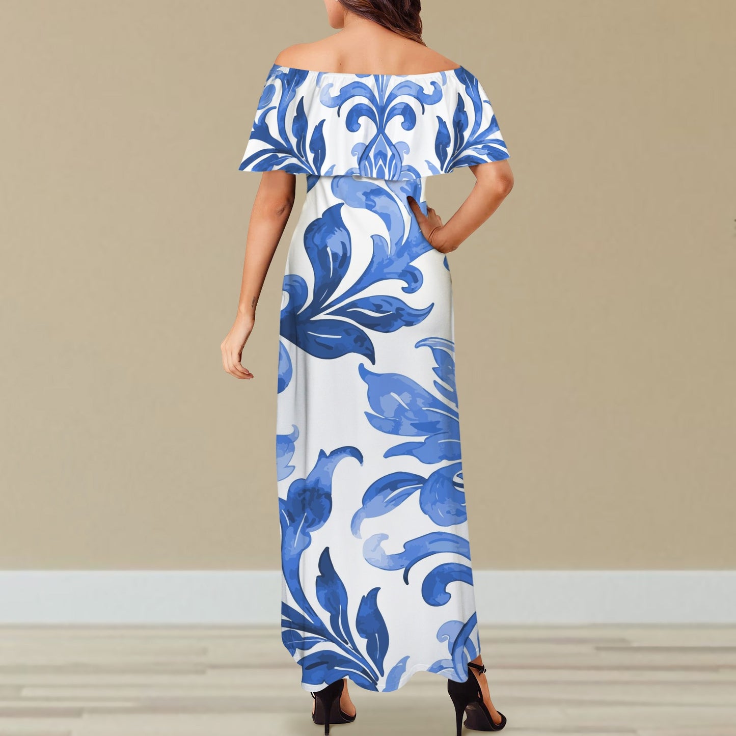 Azulina Off Shoulder Maxi Dress