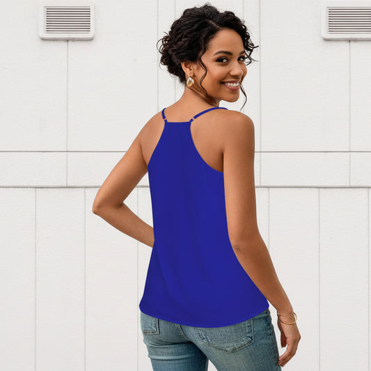 Blue V-Neck Tank Top