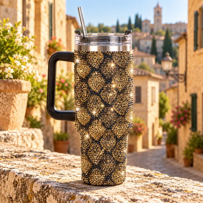 Viana Diamond 40oz Tumbler with Stainless Steel Straw