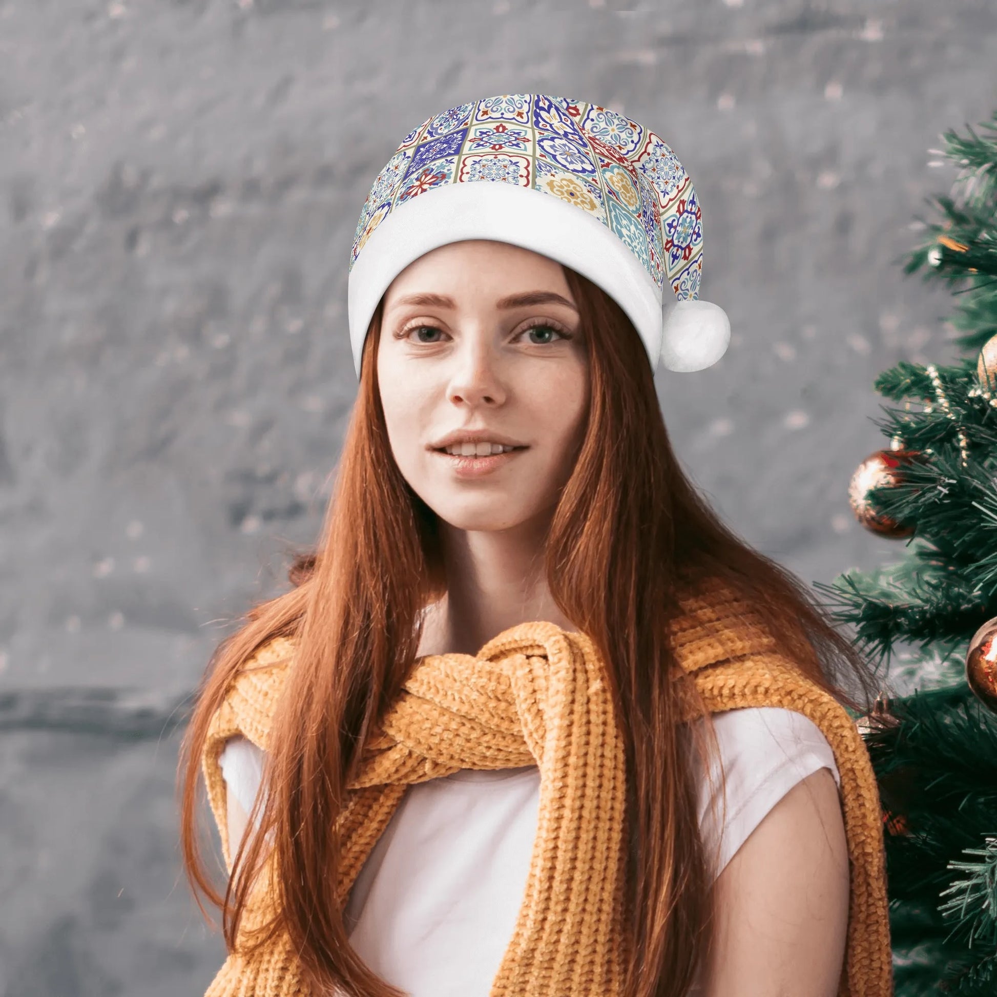 Colorful tile Santa Hat