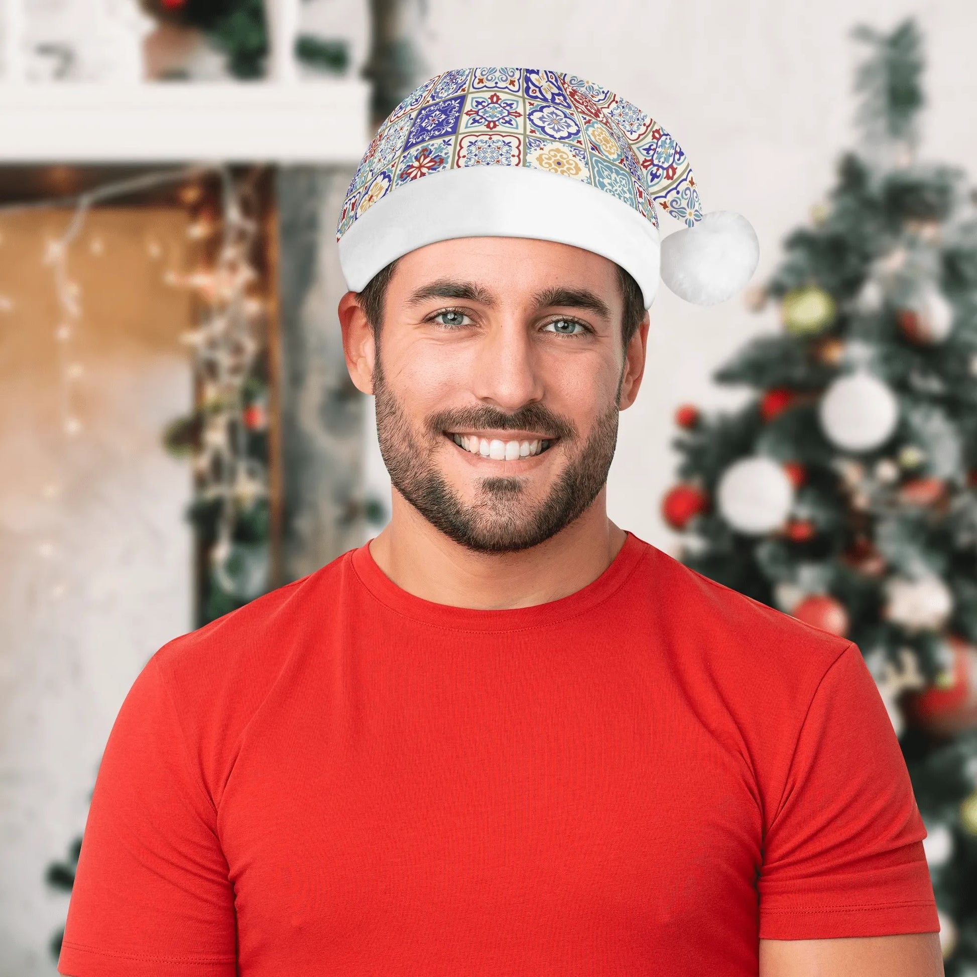 Colorful tile Santa Hat