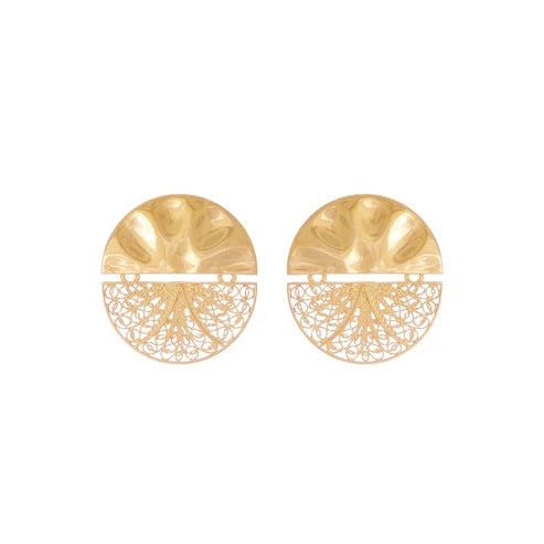 Earrings Circles Articulated in Gold Plated Silver