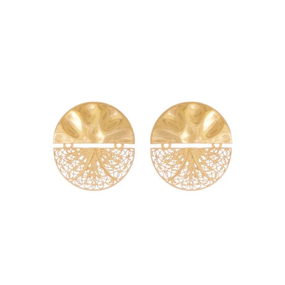 Earrings Circles Articulated in Gold Plated Silver