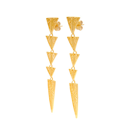 Earrings Triangles in Gold Plated Silver