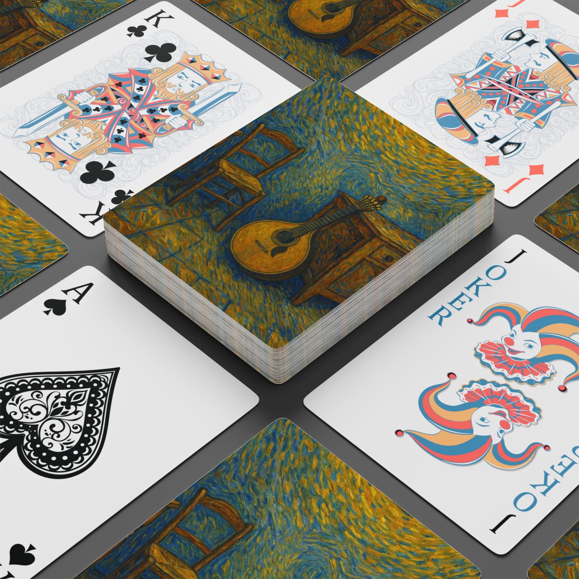 Fado guitar playing cards