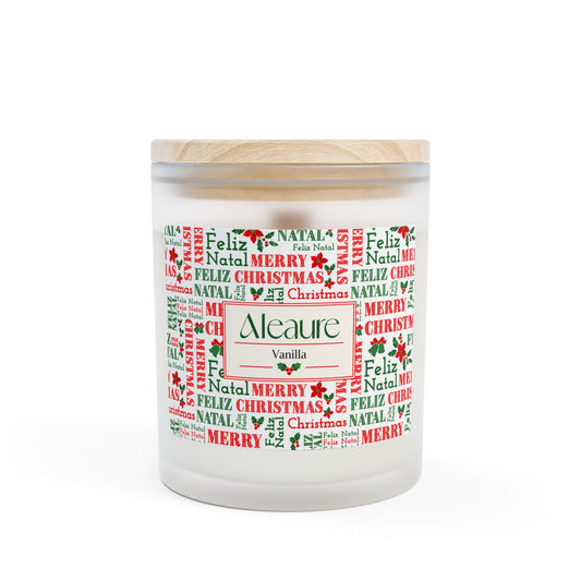 Feliz Natal Frosted Glass Candle