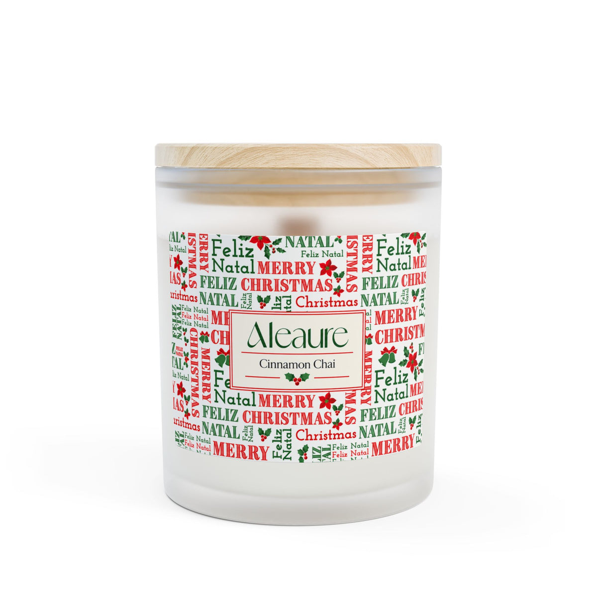 Feliz Natal Frosted Glass Candle