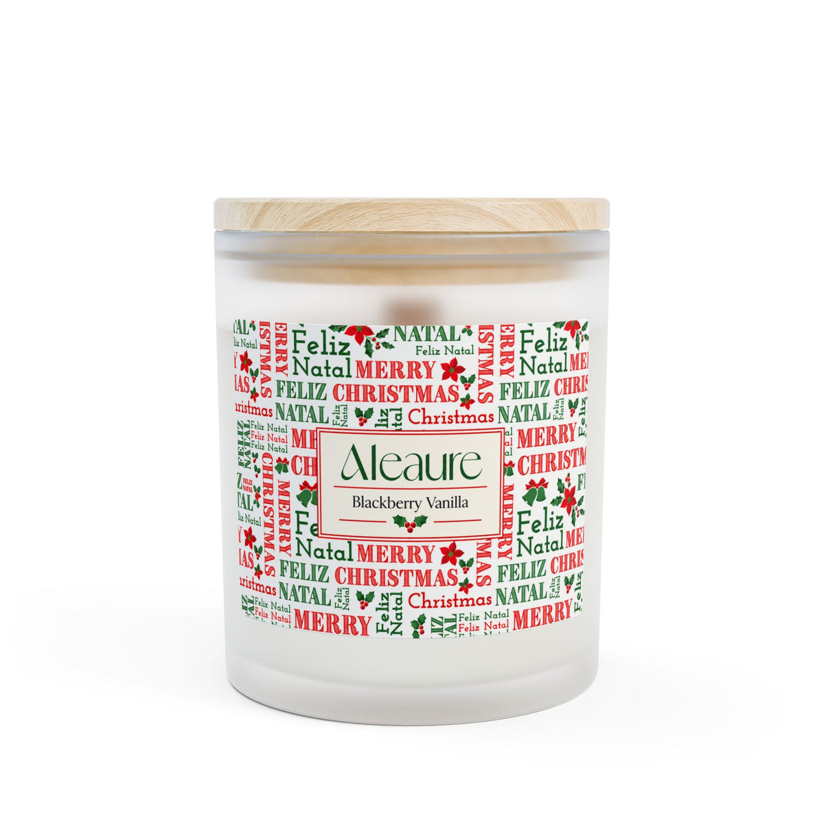 Feliz Natal Frosted Glass Candle