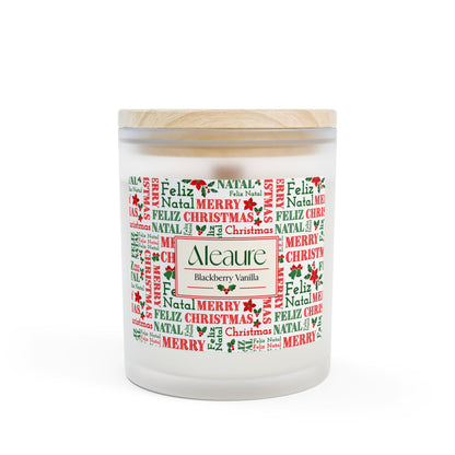 Feliz Natal Frosted Glass Candle
