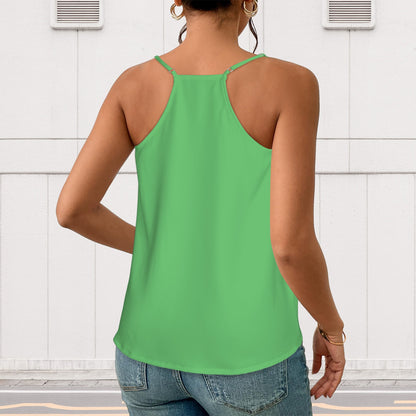 Green V Neck Tank Top