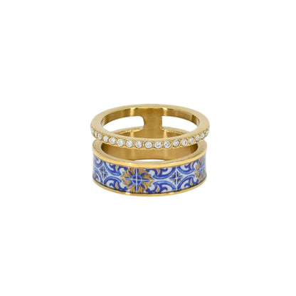 Blue & Yellow Portuguese Tile Ring