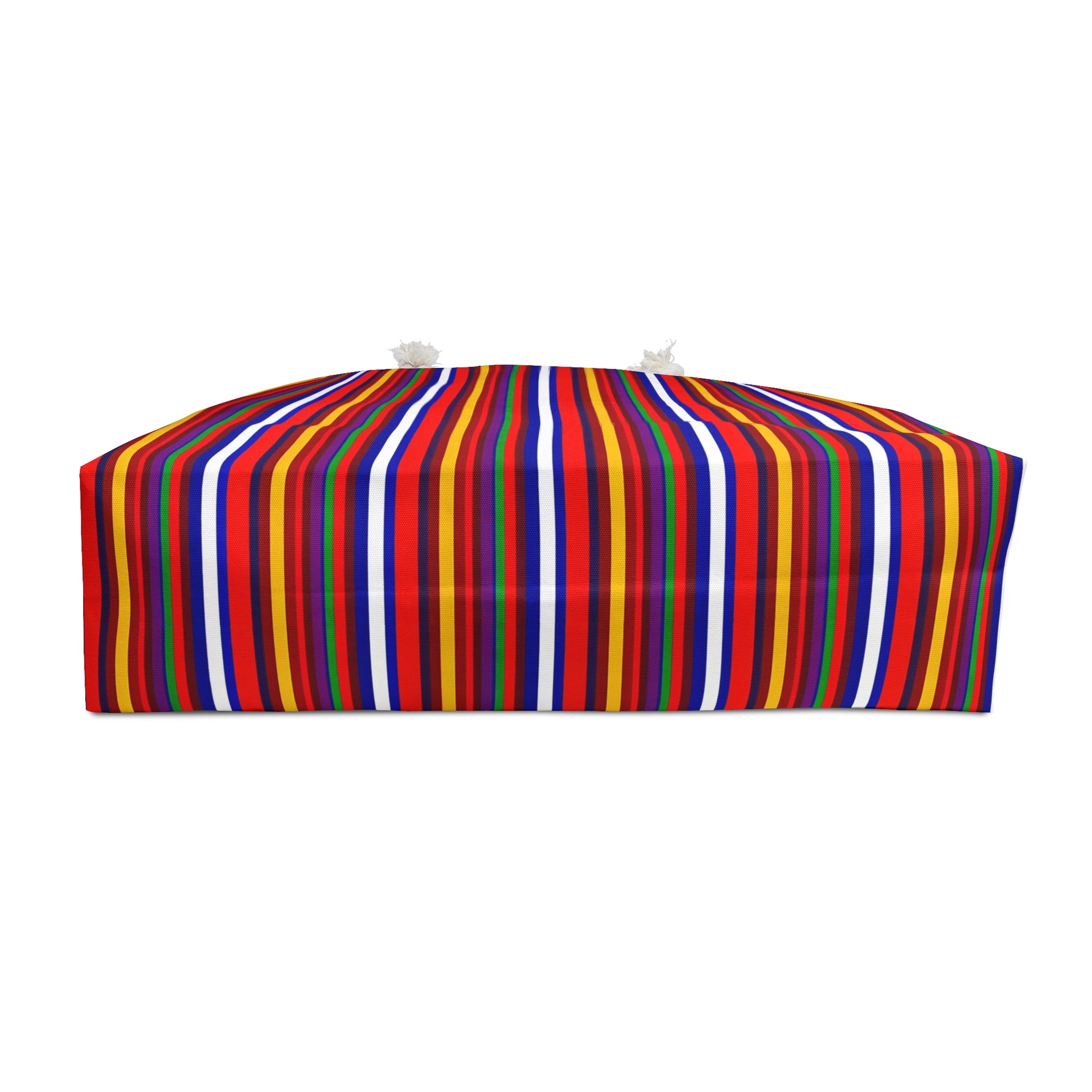Colorful striped fabric on a white background