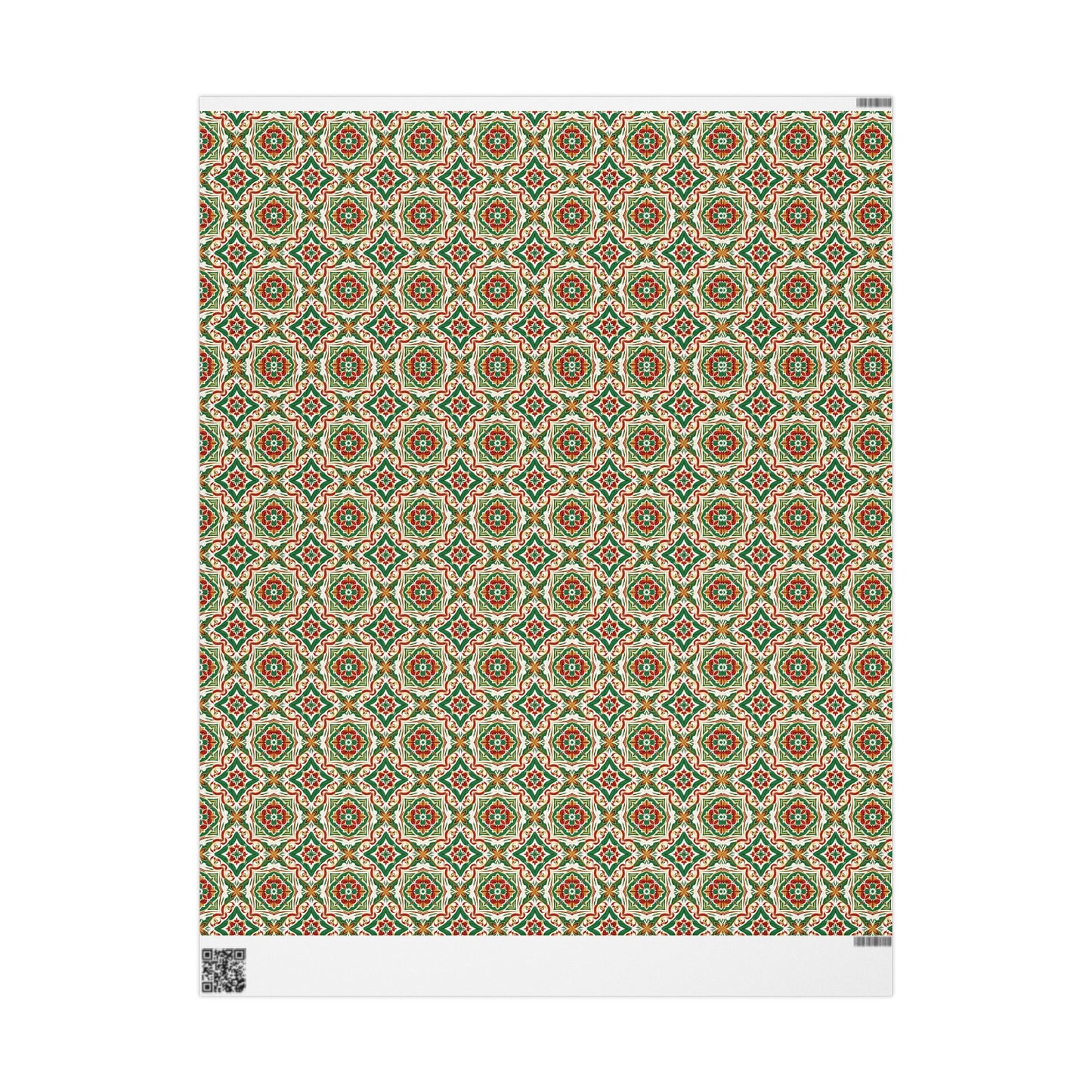 Patterned paper with portuguese christmas tile design on a white background