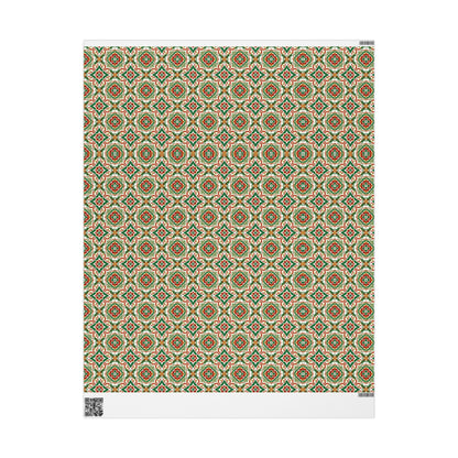 Patterned paper with portuguese christmas tile design on a white background