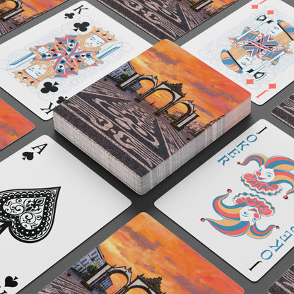 Playing cards with the Portas da Cidade in Sao Miguel Azores