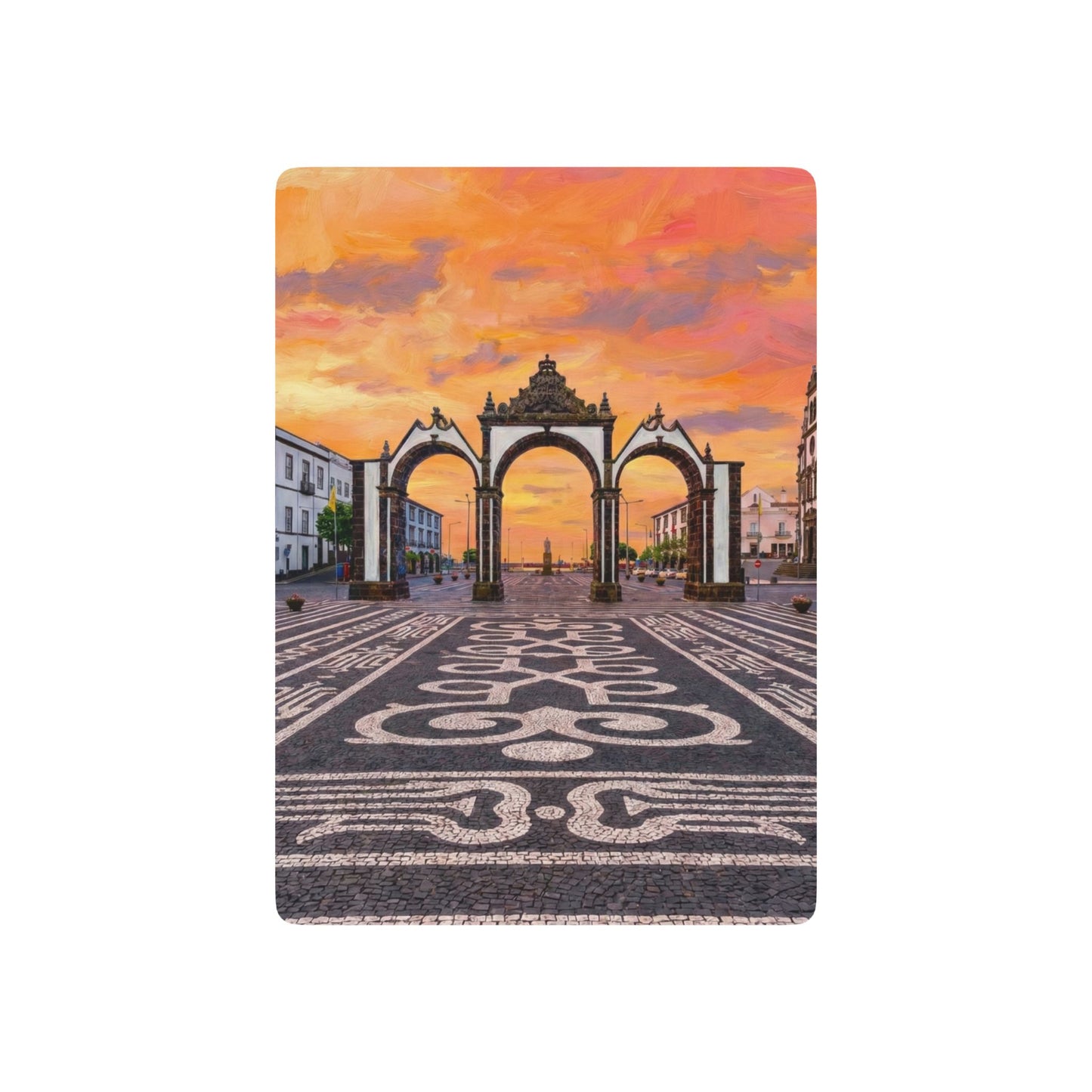 Playing cards with the Portas da Cidade in Sao Miguel Azores