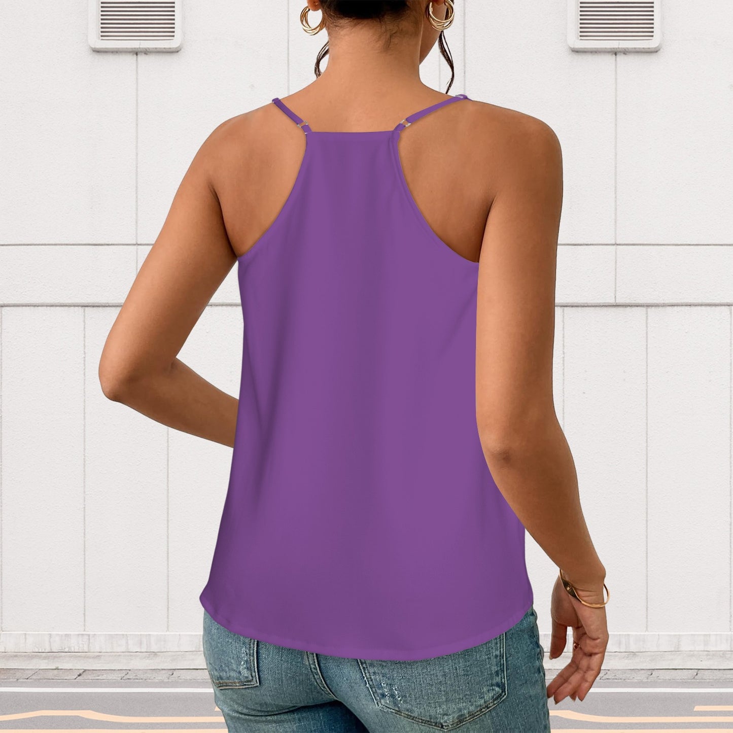 Purple V-Neck Tank Top