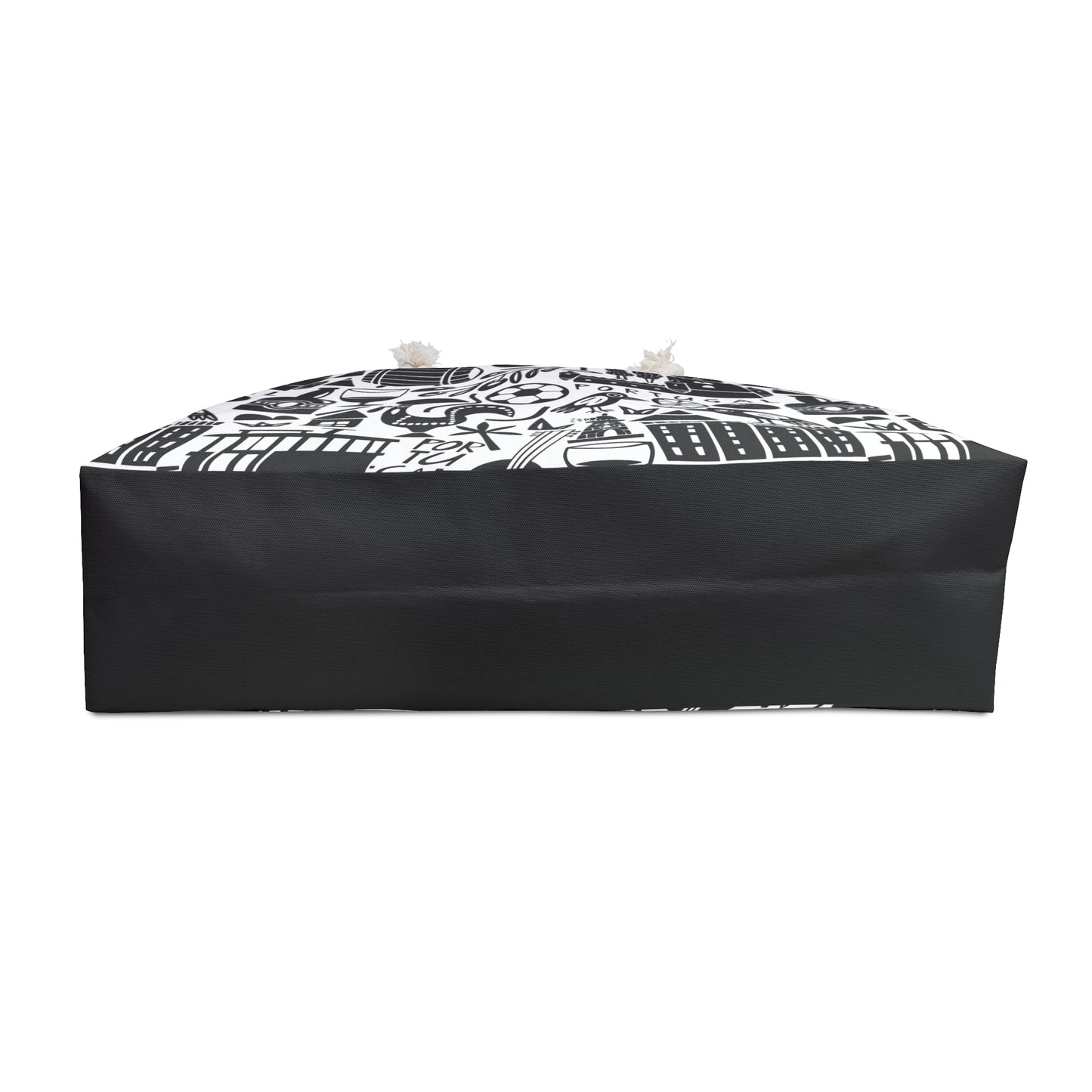 bottom of a tote bag on a white background