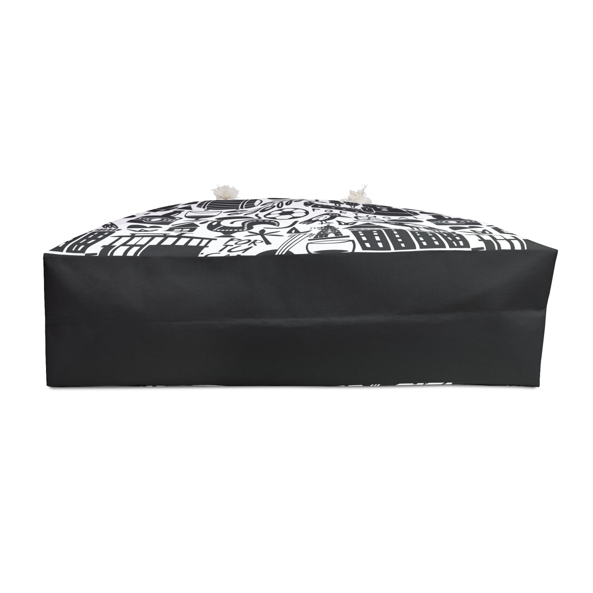 bottom of a tote bag on a white background