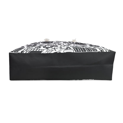 bottom of a tote bag on a white background