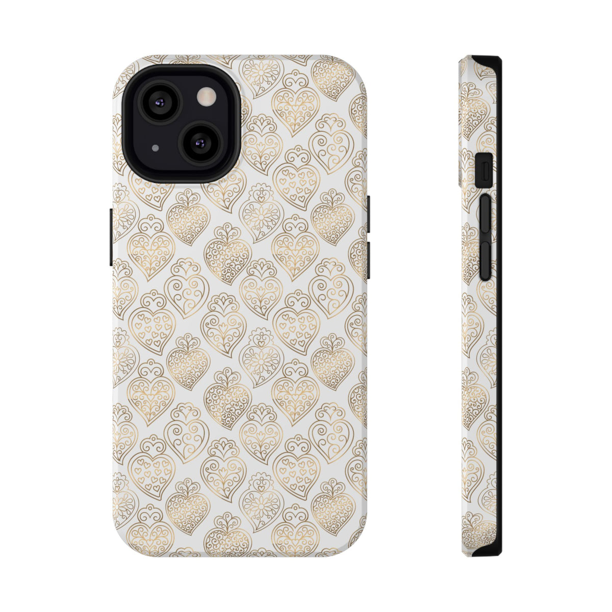 White phone case with a logo on a white background