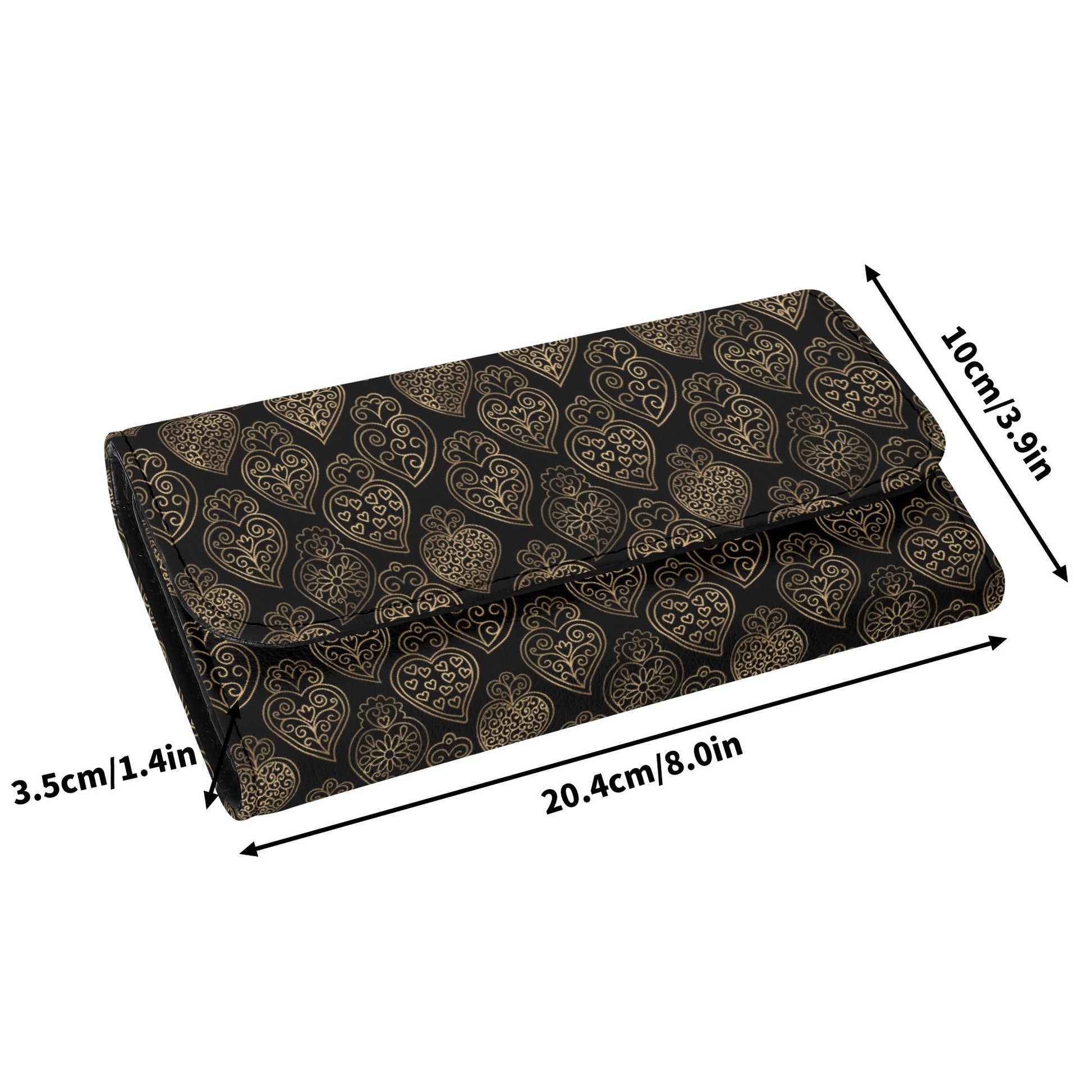 Viana trifold clutch wallet black