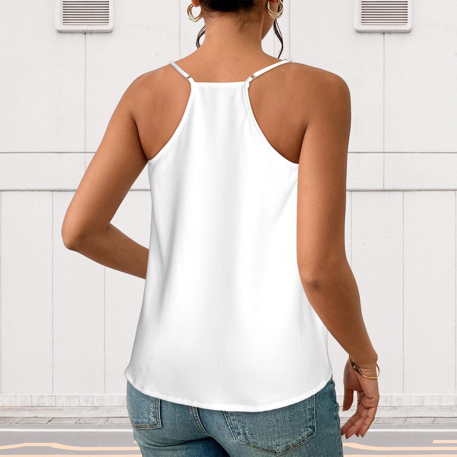 White V neck Tank Top