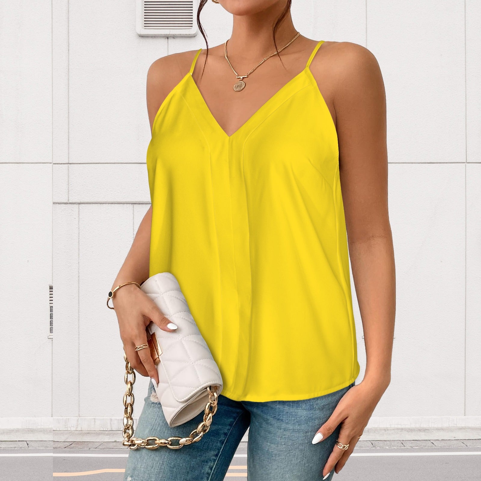 Yellow V-Neck Tank Top