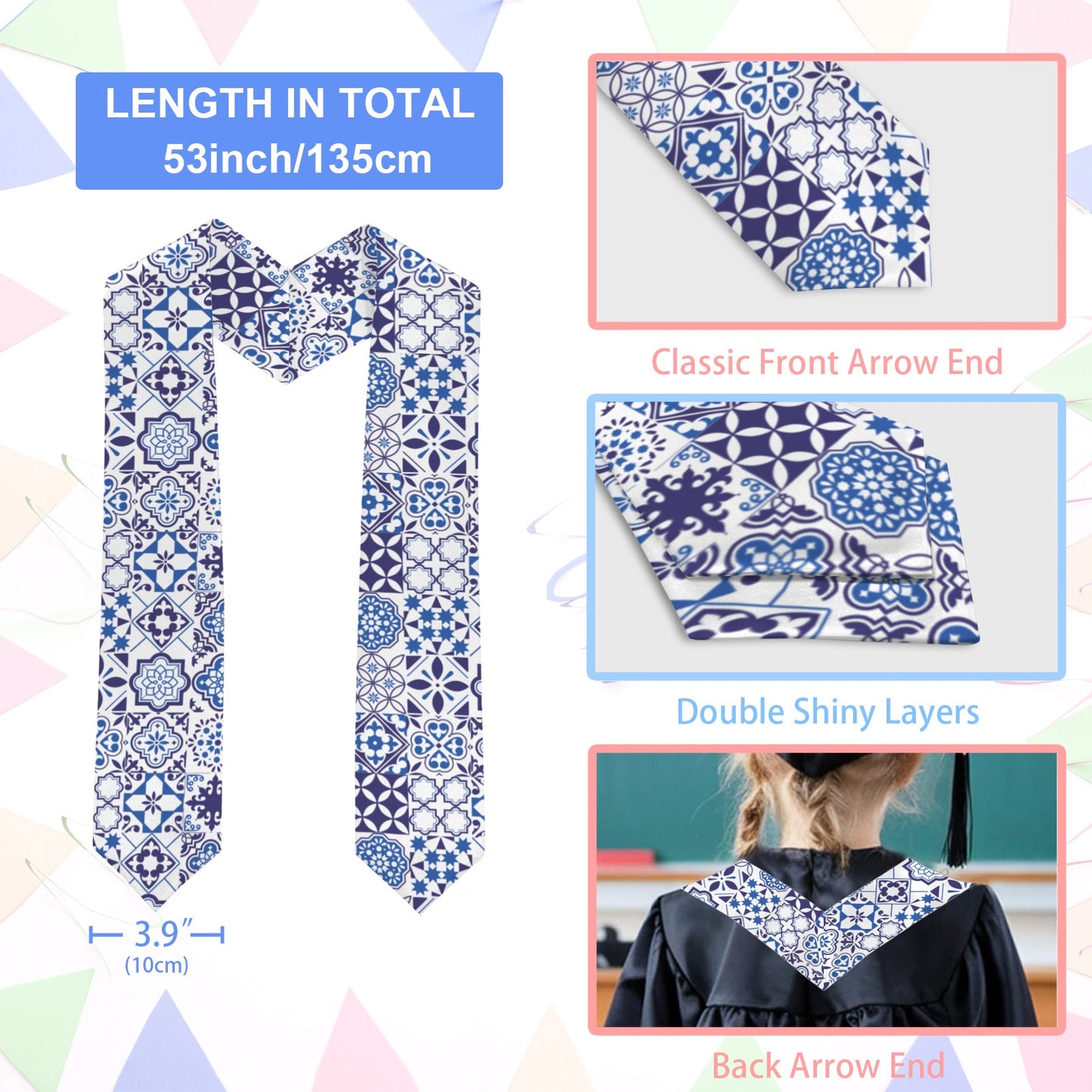 Azul Kids Graduation Stole