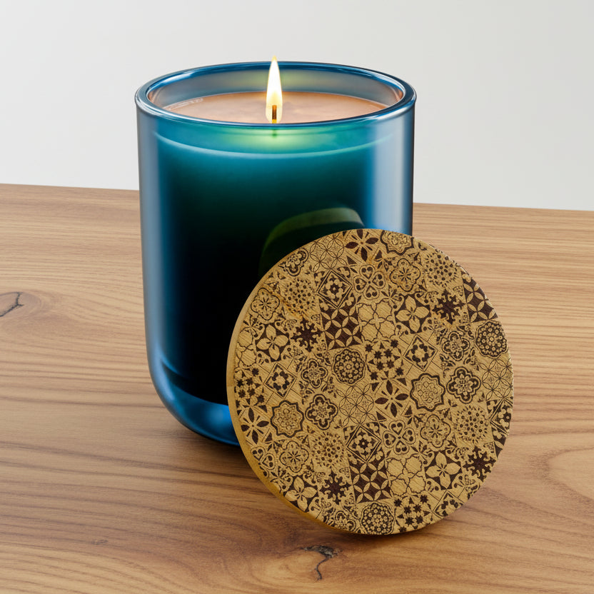 azul angraved candle