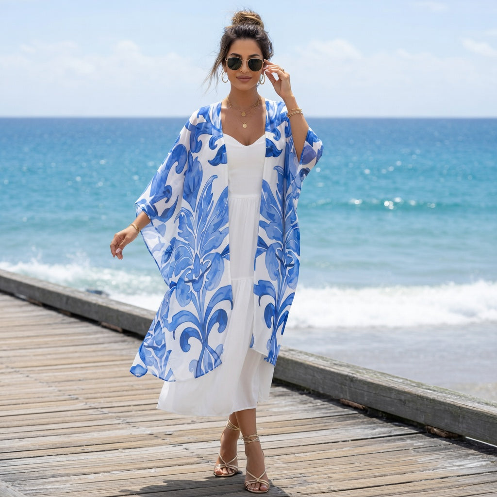 Azulina Chiffon Kimono