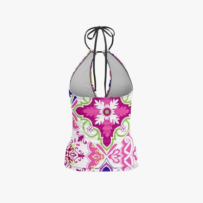 Cora Halter Top Two-Piece Tankini Swimsuit