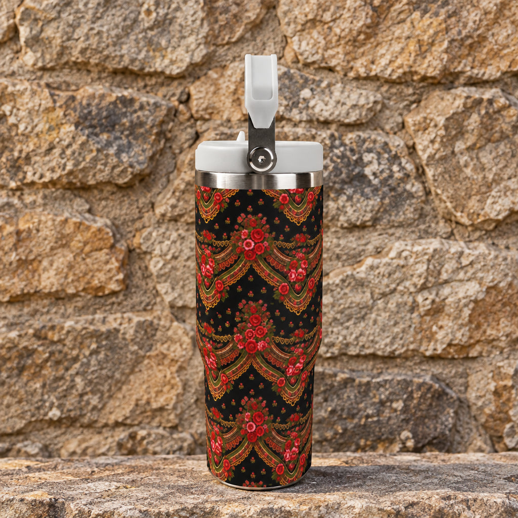 lenco preto flip straw tumbler