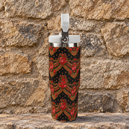 lenco preto flip straw tumbler