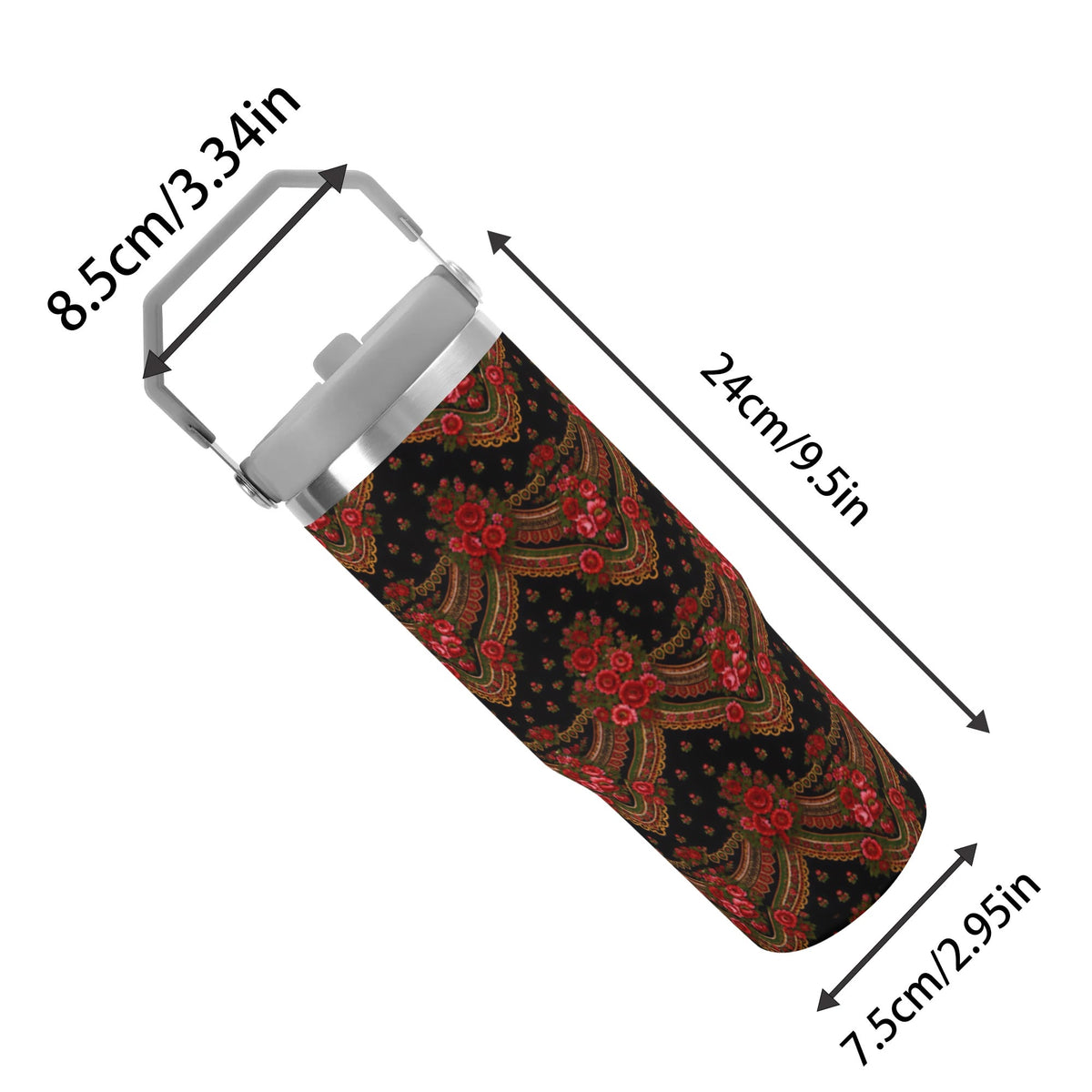 lenco preto flip straw tumbler