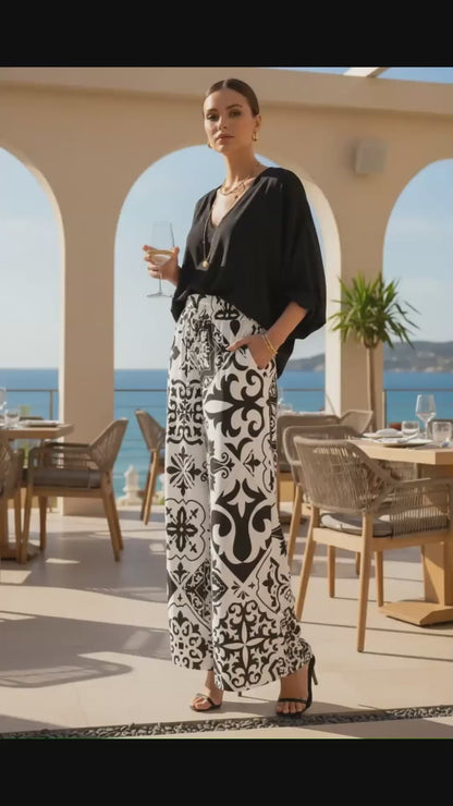 Preto Wide Leg Pants