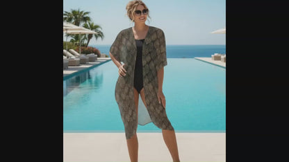 Viana (Black) Chiffon Kimono