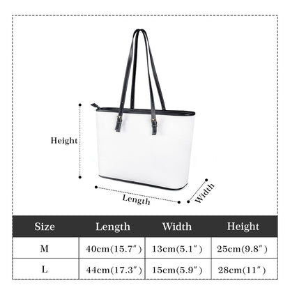 Preto Faux Leather Tote Bag